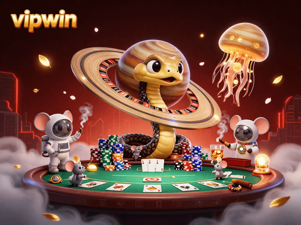 Experience thrilling bets at vipwin with the cosmic roulette wheel and playful astronaut mice.