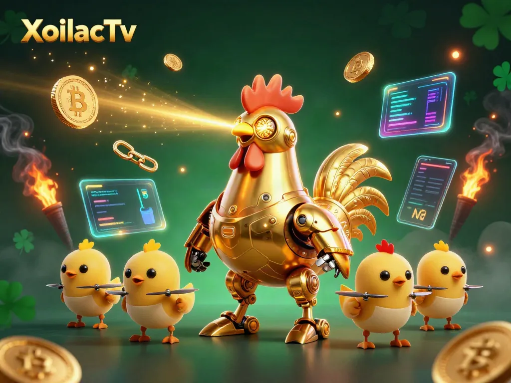 Engage with thrilling XoilacTv gaming action featuring golden rooster and crypto elements.