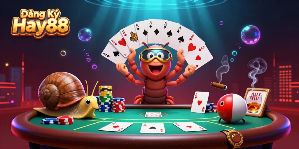 Experience the excitement of Đăng Ký Hay88 with vibrant casino action featuring a unique millipede dealer.