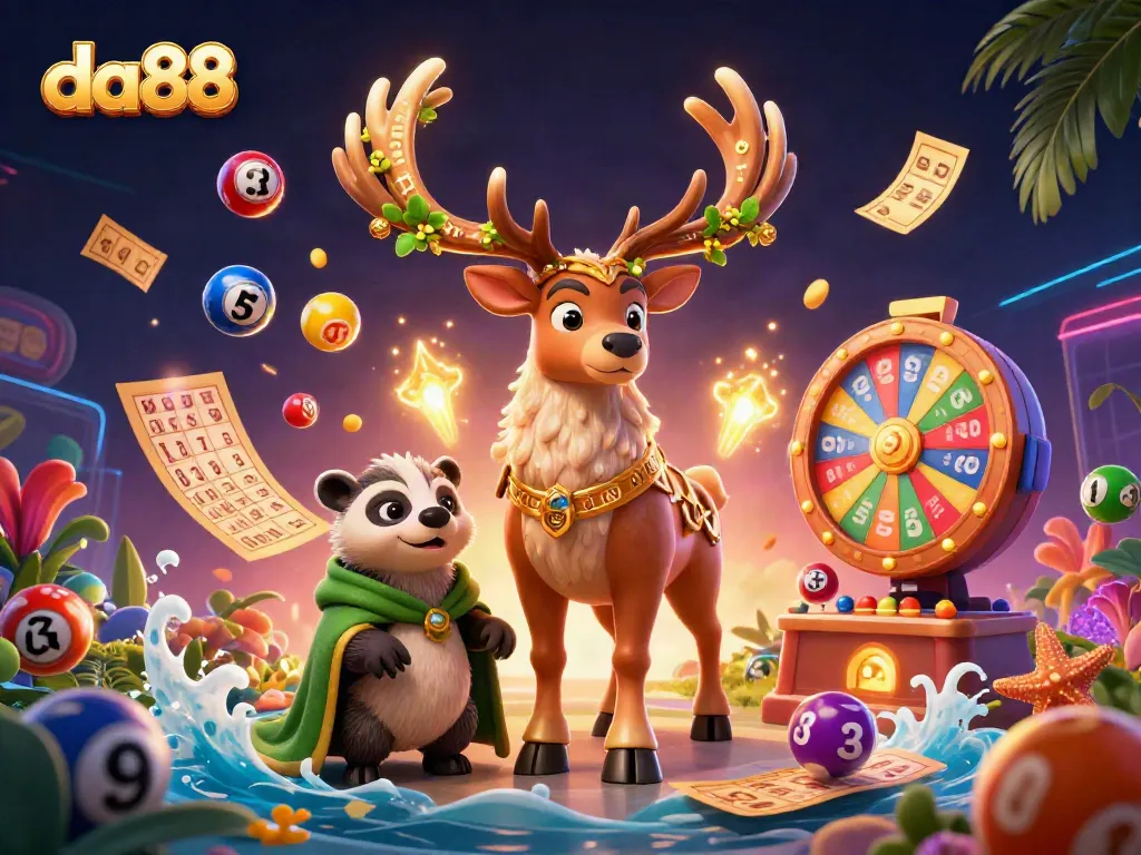 Engage with da88's thrilling games featuring dynamically bouncing lottery balls, vivid colors, and magical character encounters.
