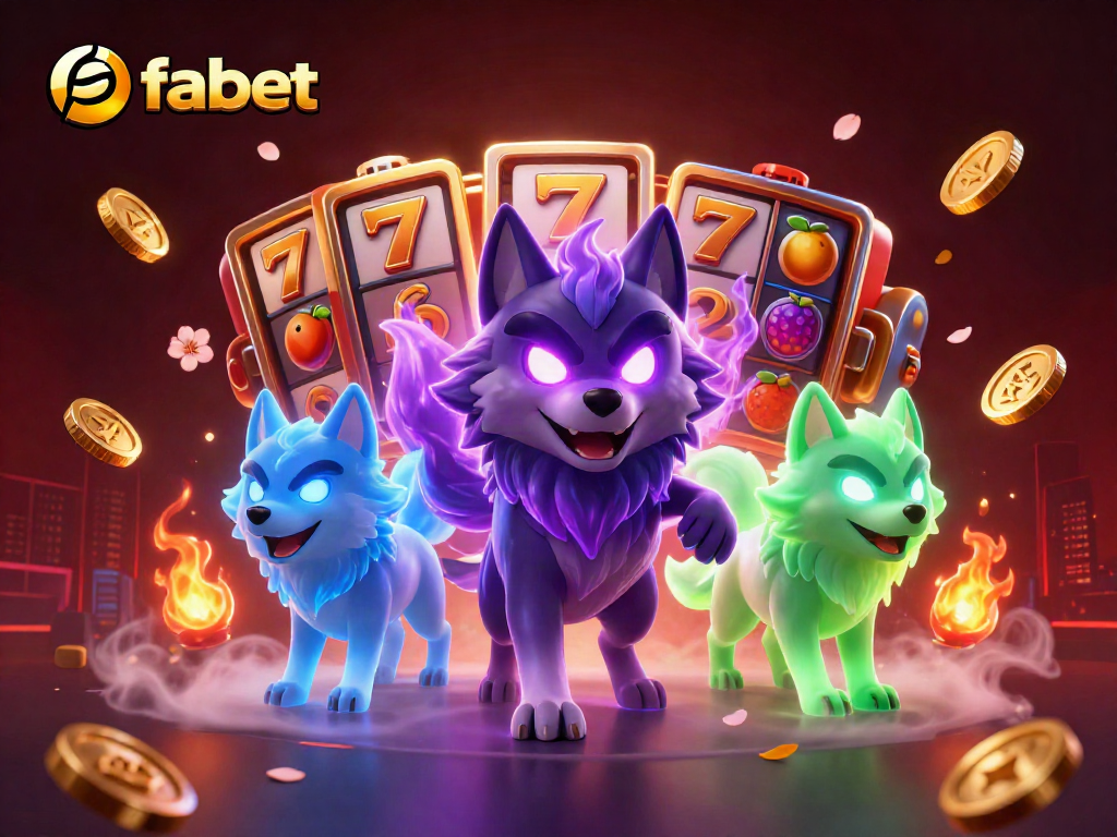 Engage with fabet casino excitement featuring animated wolf characters and vibrant gaming elements.