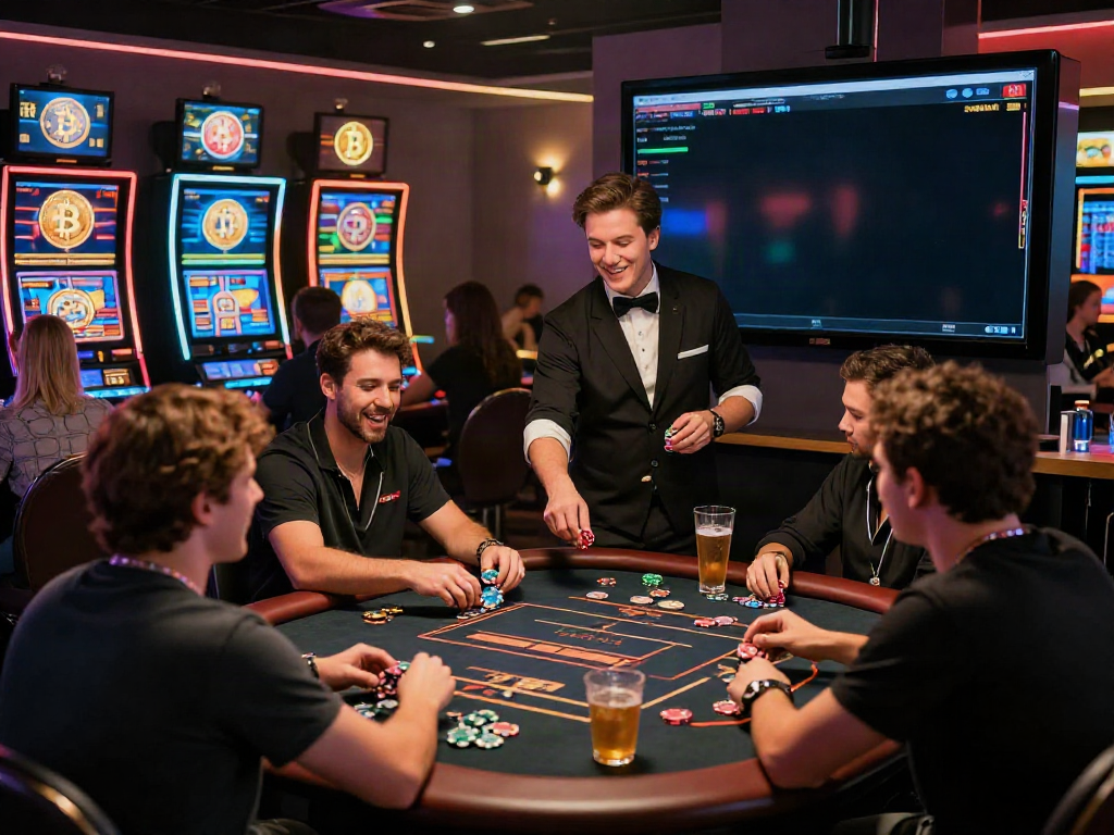 Players enjoying thrilling games at a Bitcoin casino, highlighting the modern crypto gaming experience.