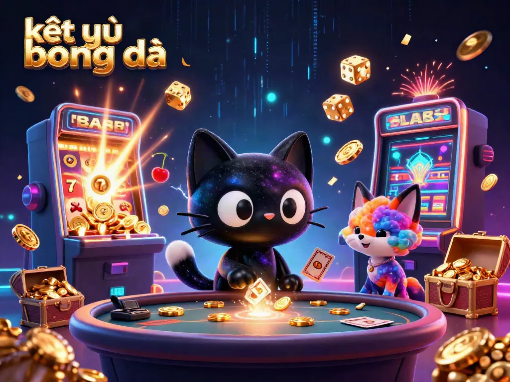 Engage with kết quả bóng đá results through a dynamic cosmic casino scene illustrating sports betting excitement.