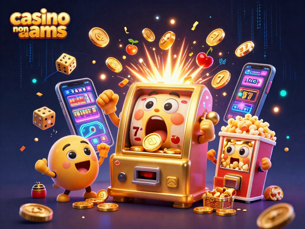 Slot machine che vince al casino non aams tra cori e festeggiamenti dorati e simboli scintillanti.