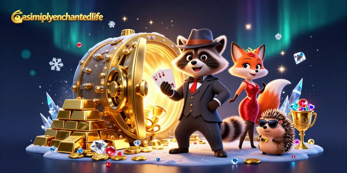 Experience the thrill of asimplyenchantedlife casino with raccoon poker mastery and dazzling treasures.