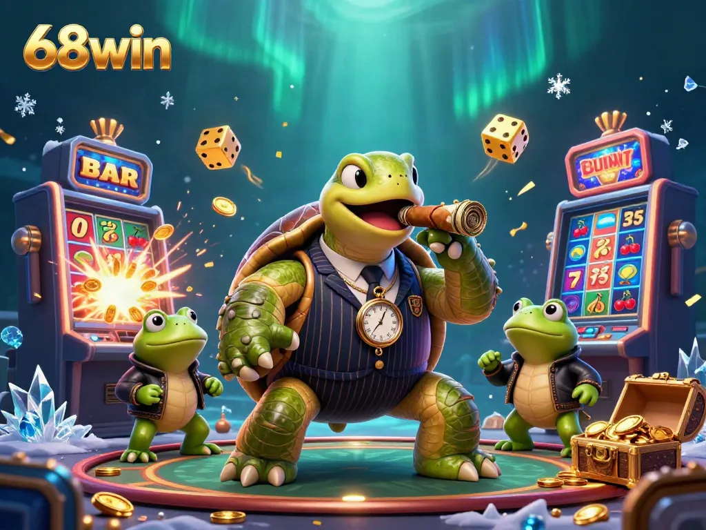 Engage with 68win's exciting online gaming experience featuring vibrant characters and captivating casino elements.