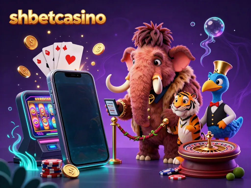 Join the exciting world of shbetcasino with dynamic characters and vibrant gaming elements in this 3D illustration.