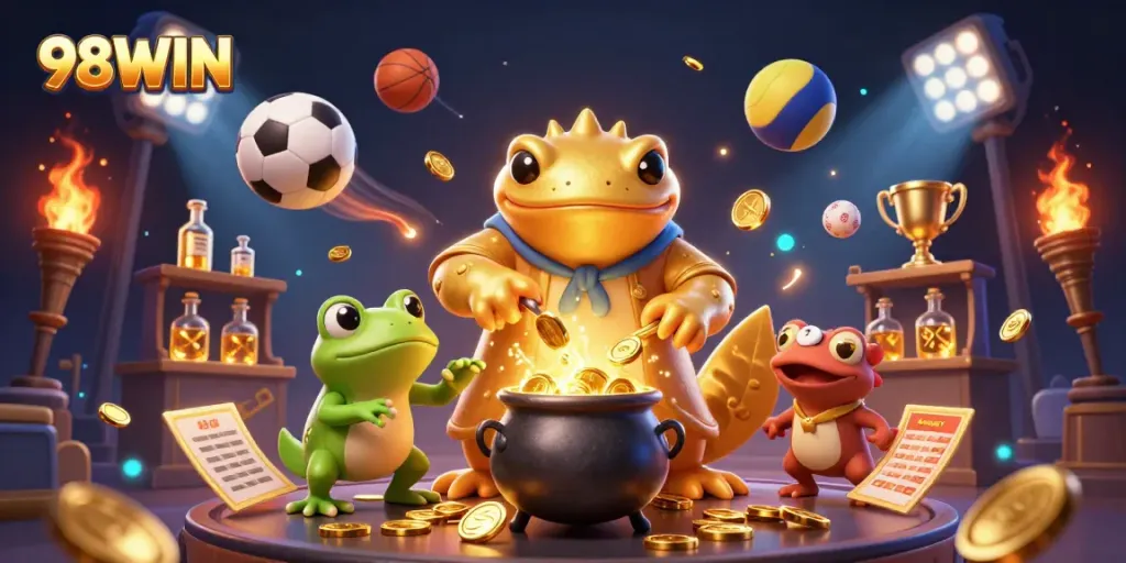 Join the excitement with 98WIN as the golden salamander and allies create winning opportunities.