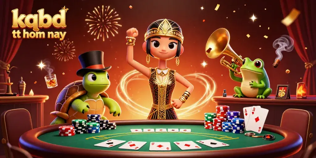 Experience the excitement of kqbd tt hom nay with lively characters in a dynamic gambling scene.