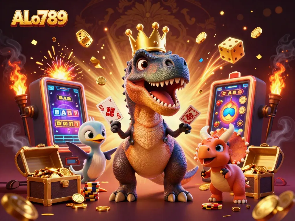 Experience exciting betting at ALo789 with vibrant characters in a colorful casino scene.