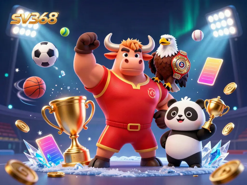 Celebrate wins at sv368 with thrilling games, trophies, and vibrant illustrations of victory.
