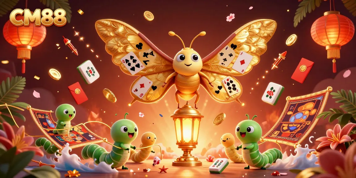 Engage in thrilling gaming at CM88 with vibrant 3D designs showcasing casino culture elements.