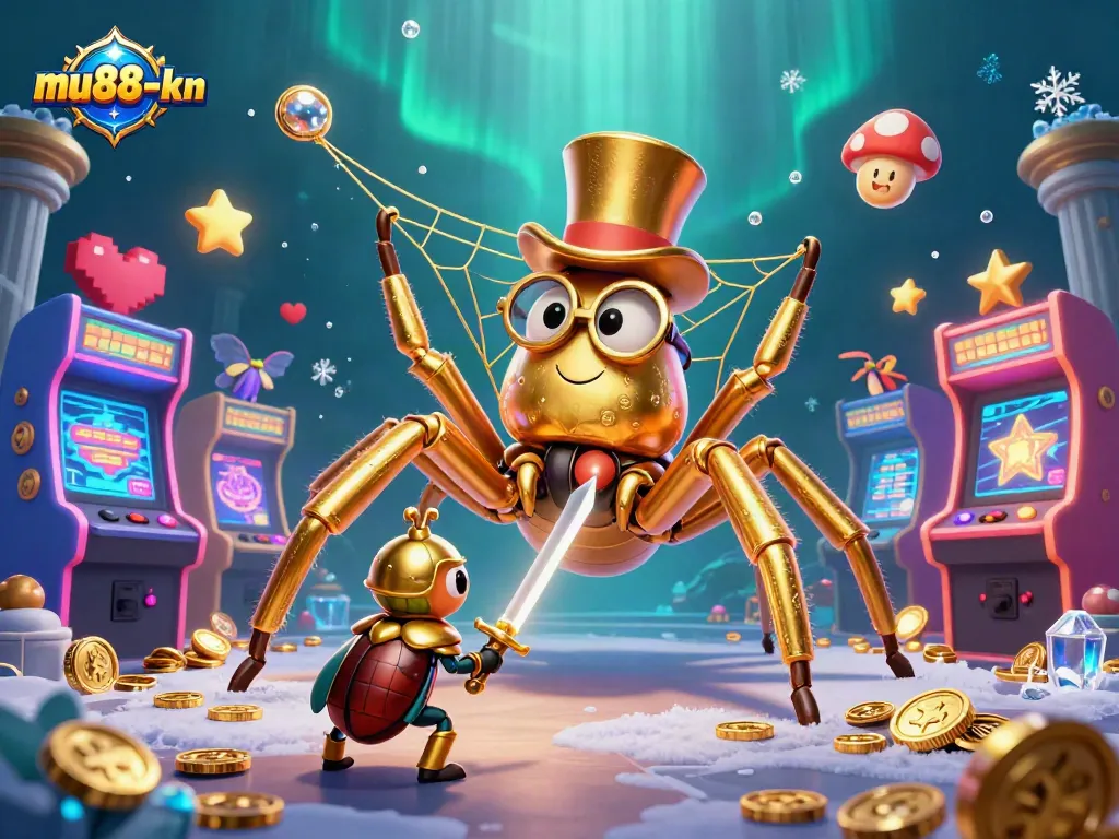 Catch thrilling action at mu88-km with colorful arcade elements and a heroic beetle knight.