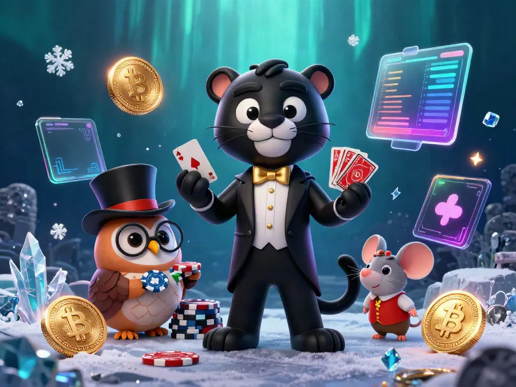 Engage in high-stakes gaming with 79KING, featuring a stylish black panther dealer surrounded by crypto elements.
