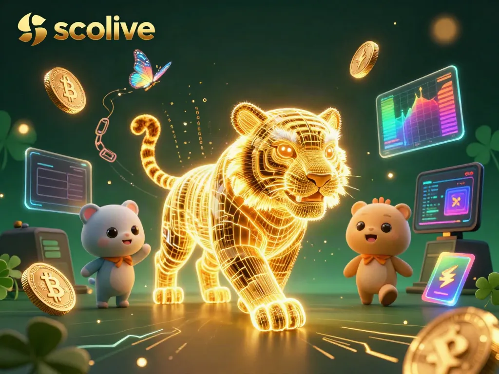 Experience the thrill of gambling with socolive, featuring a neon golden tiger in a vibrant digital casino.