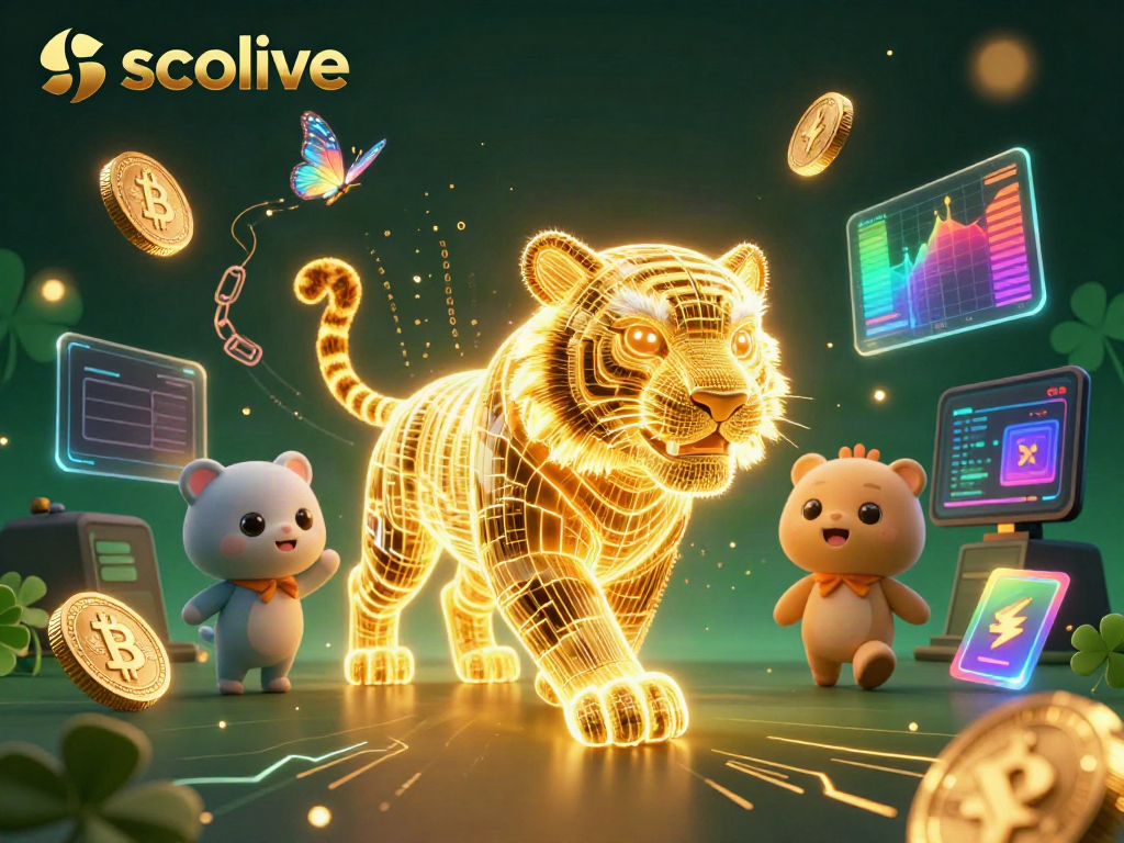 Experience the thrill of gambling with socolive, featuring a neon golden tiger in a vibrant digital casino.