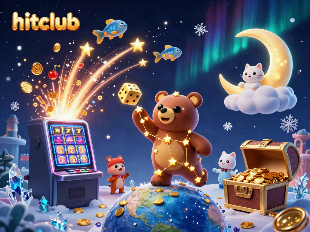 Engage in exciting gameplay at hitclub, featuring a vibrant 3D casino scene with mythical elements and jackpot excitement.