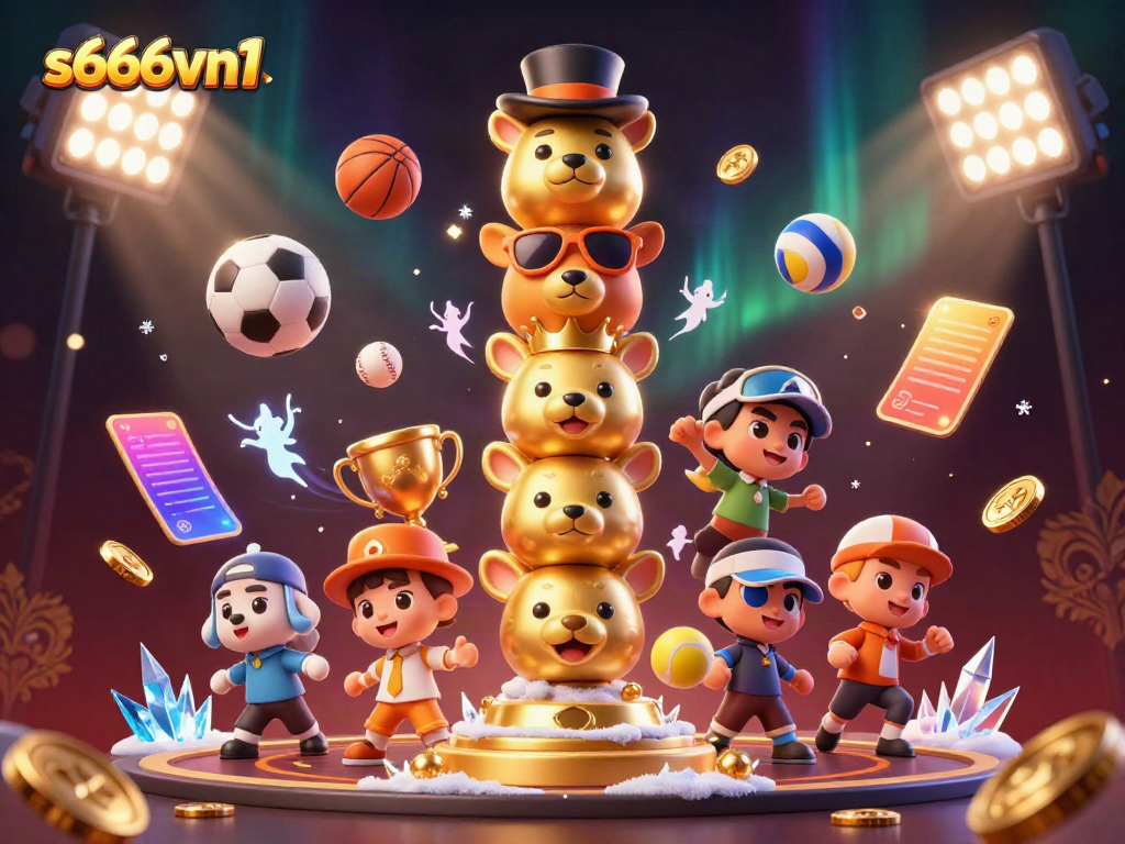 Experience thrilling games at s666vn1 with dynamic sports elements and a golden totem pole.