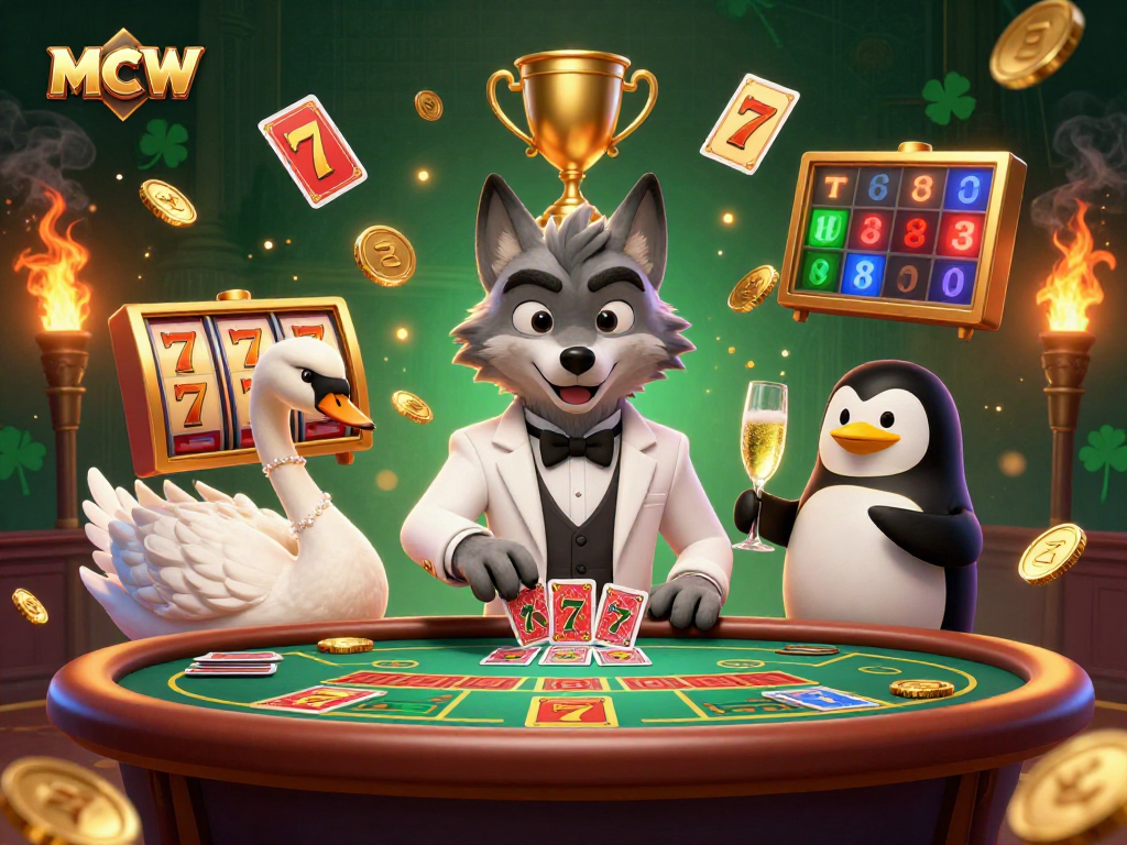 Engage in thrilling gameplay with MCW's exciting slots, featuring dynamic characters and vibrant casino elements.