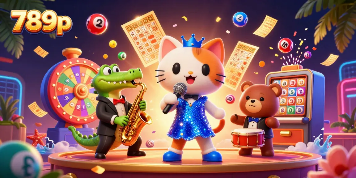 Engaging scene with jazz cat, crocodile, and bear, showcasing excitement at 789p casino.