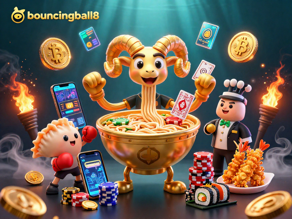 Bounce and win with exciting games at bouncingball8, featuring vibrant casino characters and crypto elements.