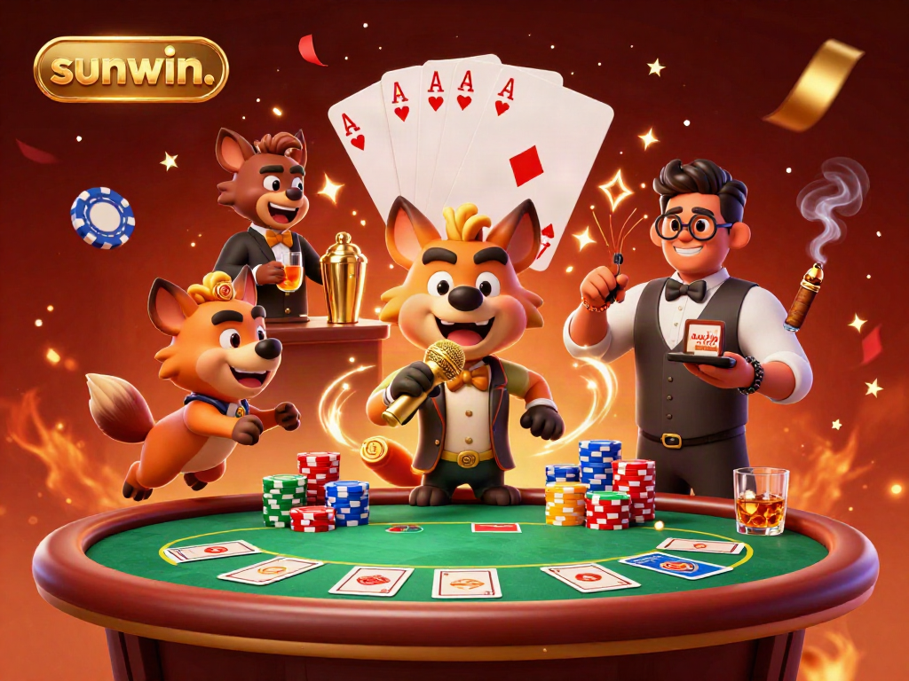 Experience the excitement of sunwin. with hyena comedians and vibrant casino elements.